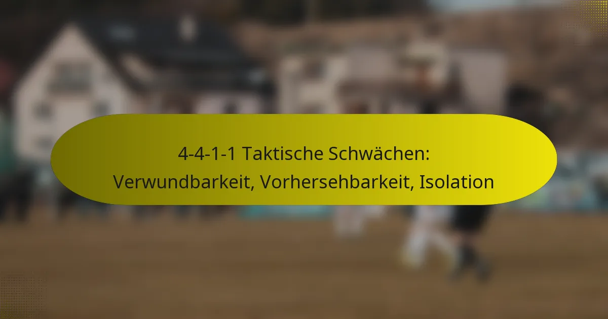 4-4-1-1 Taktische Schwächen: Verwundbarkeit, Vorhersehbarkeit, Isolation
