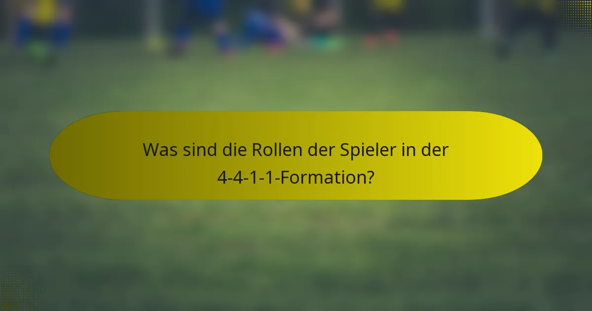 Was sind die Rollen der Spieler in der 4-4-1-1-Formation?