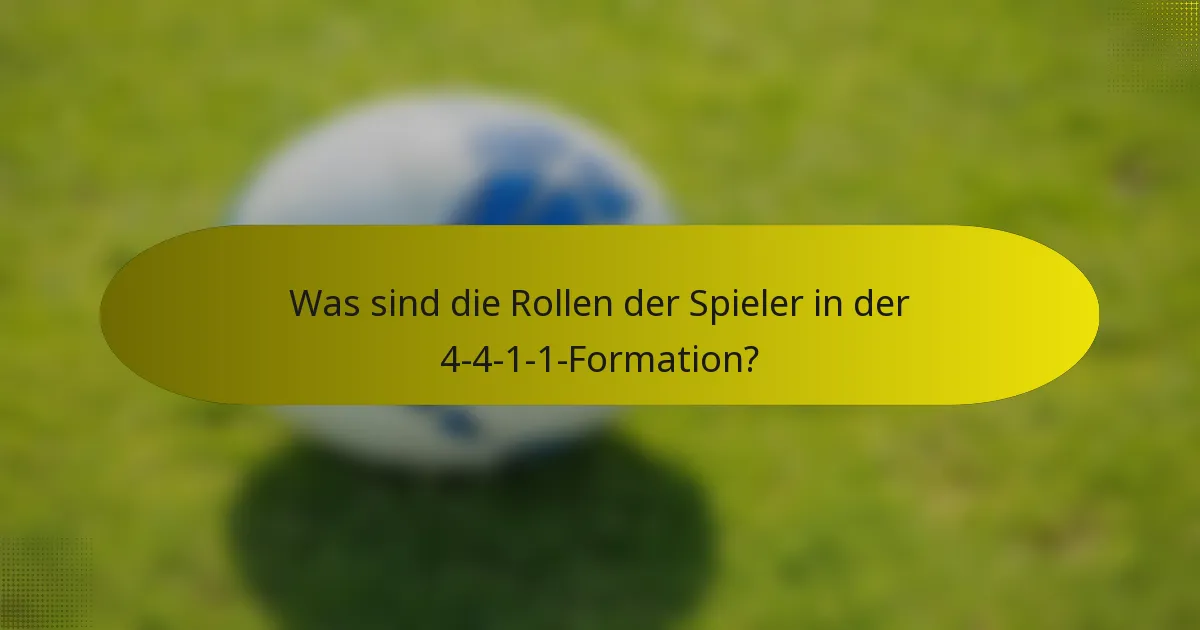 Was sind die Rollen der Spieler in der 4-4-1-1-Formation?