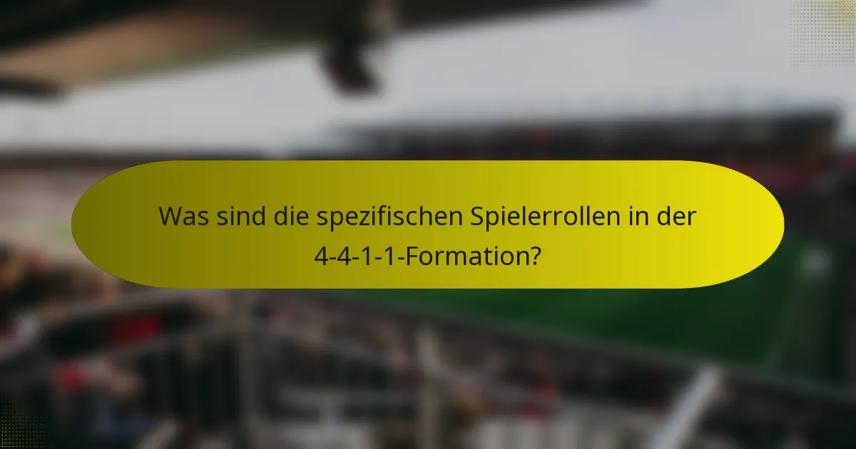 Was sind die spezifischen Spielerrollen in der 4-4-1-1-Formation?