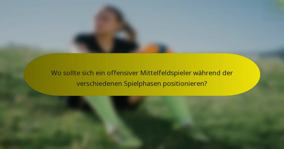 Wo sollte sich ein offensiver Mittelfeldspieler während der verschiedenen Spielphasen positionieren?